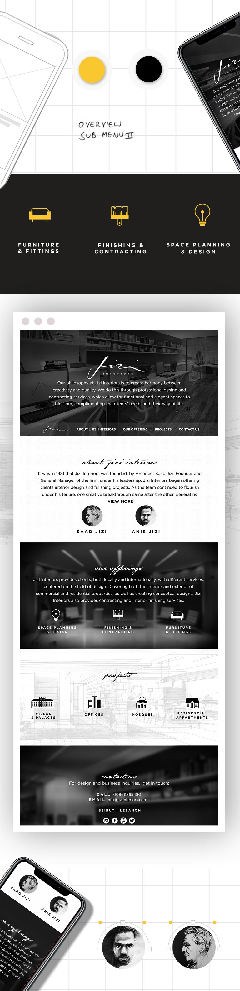 mobile Portfolio of work done for Jizi Interiors